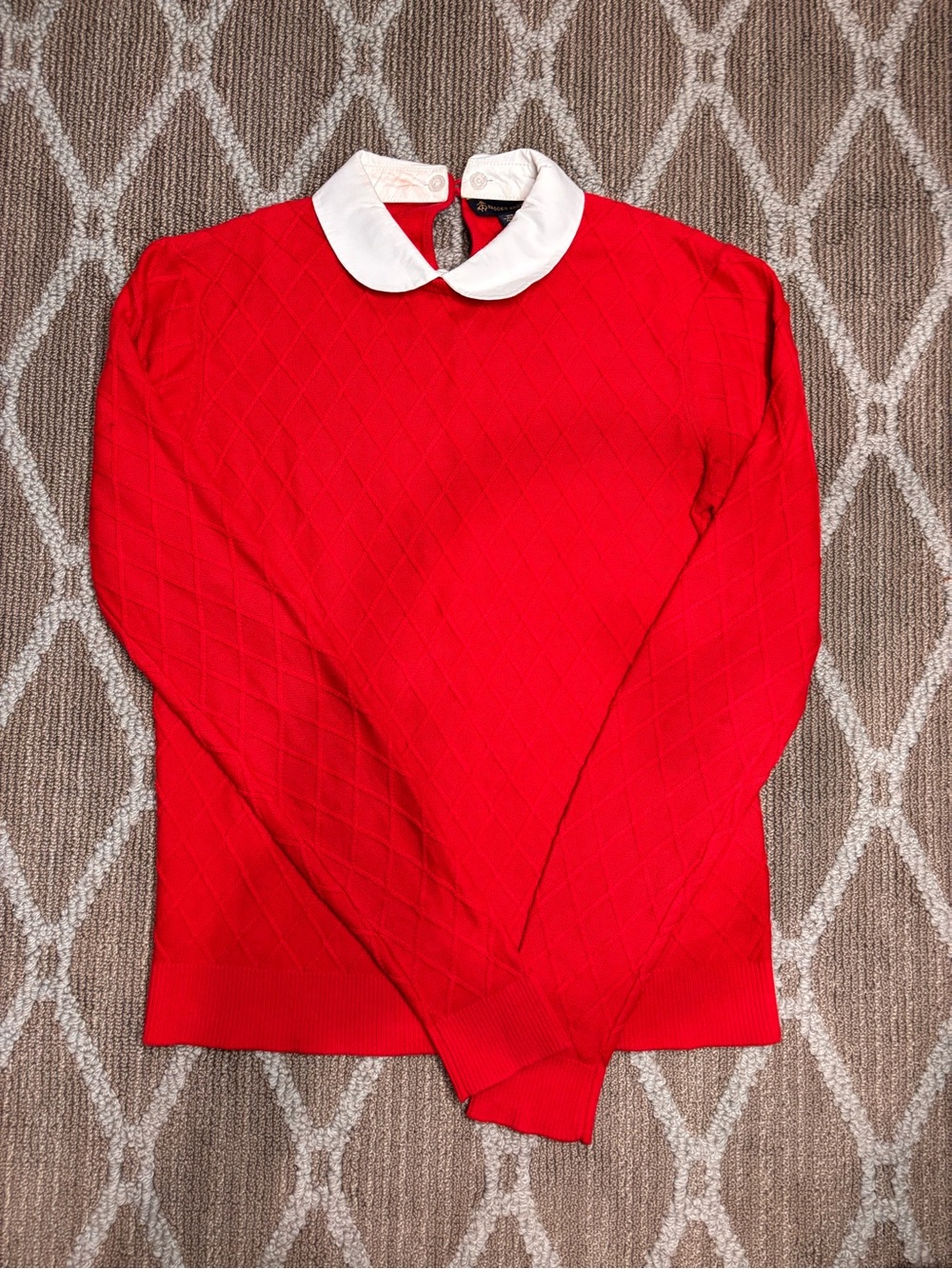 Brooks BrothersRed Sweater with White Peter Pan Collar - Women